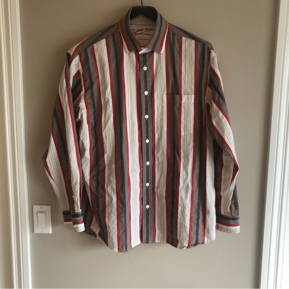 Men’s Long Sleeve Button Down Shirt with nice contrasting stripes. - Picture 2 of 11